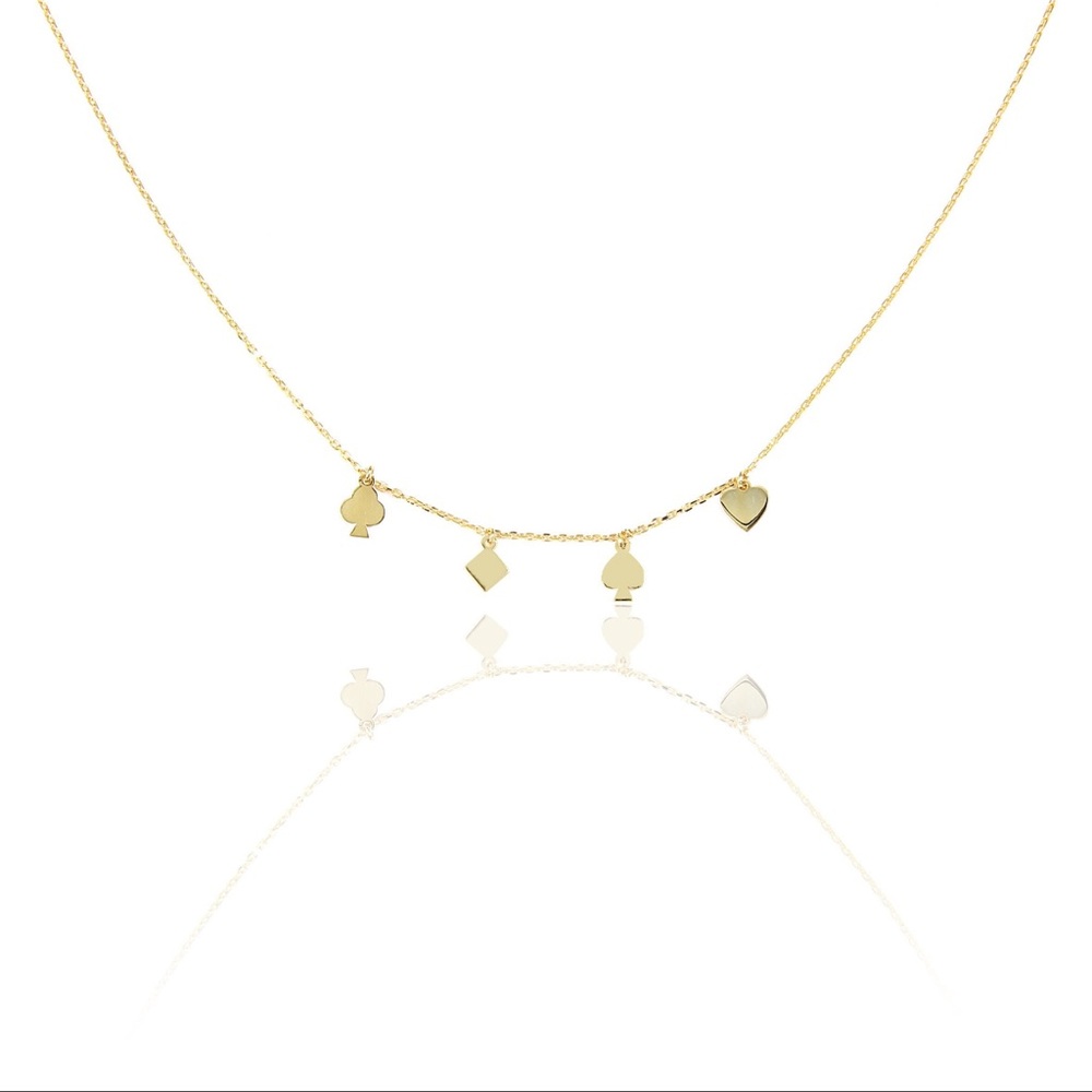 Card Suits Gold Plated Necklace